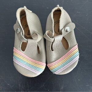 Duchess & Fox Leather Rainbow Stripe Mary Jane Shoes Toddler 7 Handmade